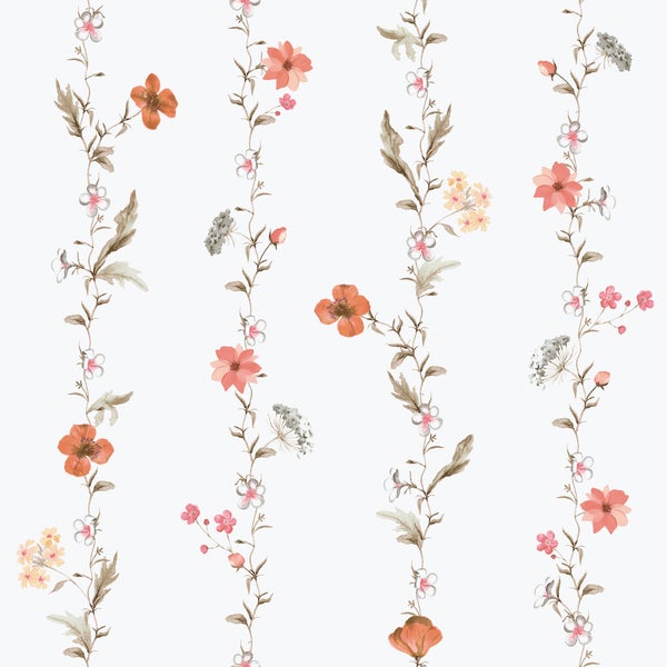 Sanders und Sanders Tapete Blumen Orange und Weiß - 53 cm x 10 m - 640173