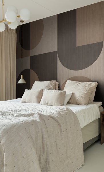 Origin Wallcoverings Fototapete Kreise im Bauhaus-Stil Beigebraun und Braun - 2.5 x 2.79 m - 357325