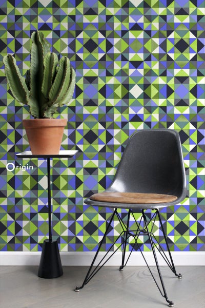 Origin Wallcoverings Tapete kubistisches Muster Grün - 53 cm x 10.05 m - 346914