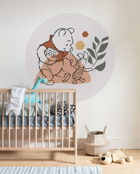 Disney selbstklebende runde Tapete Pu der Bär Multicolor - Ø 128 cm - 610405