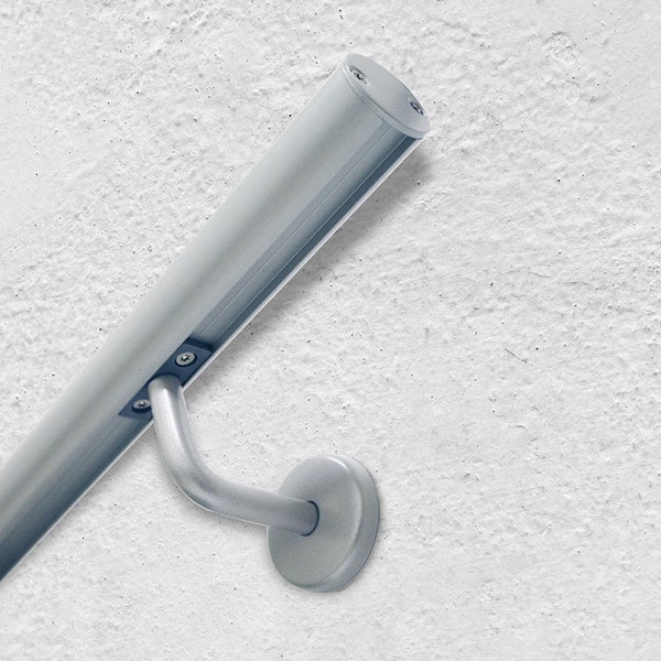 OPALU - Wandhandlauf-Set aus Aluminium + Stützen - Farbe Grau