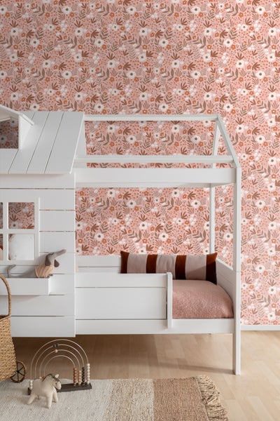 ESTAhome Tapete Blumen Terrakottarosa - 50 x 900 cm - 131069