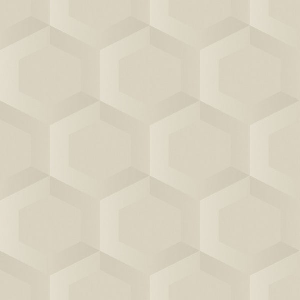 Origin Wallcoverings Tapete 3D Wabenmuster Hellbeige - 53 cm x 10.05 m - 348018