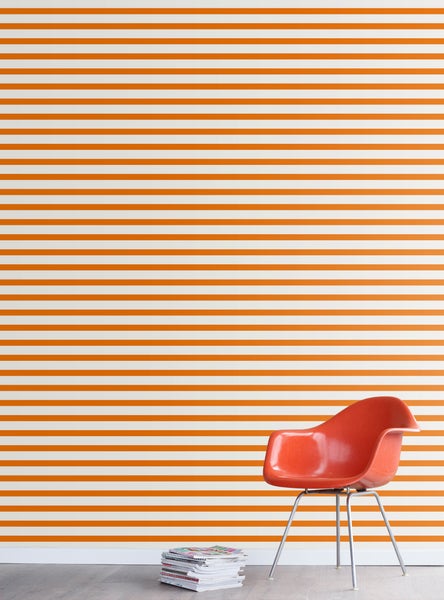 ESTAhome Tapete Streifen Orange und Weiß - 53 cm x 10.05 m - 115872