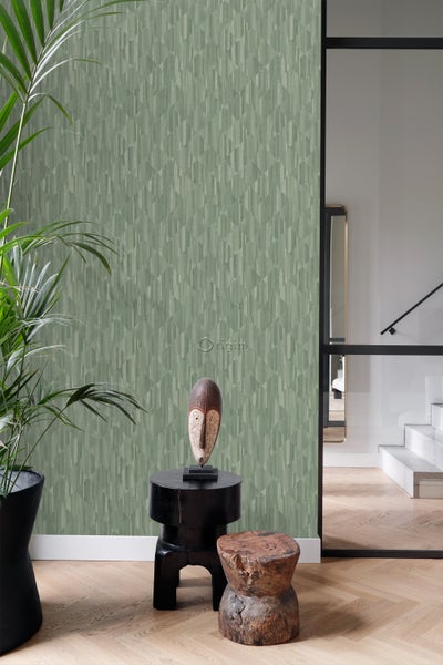 Origin Wallcoverings Tapete 3D Holzoptik Graugrün - 50 x 900 cm - 347868