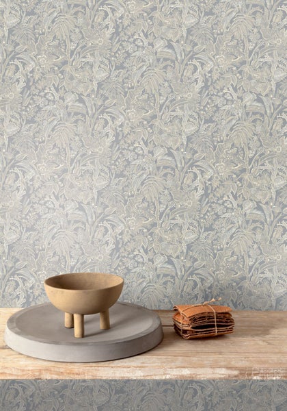 Masureel Tapete Blumen Grau - 53 cm x 10.05 m - 630985