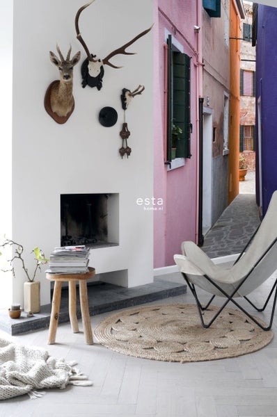 ESTAhome Fototapete Straße Rosa, Lila und Orange - 186 x 270 cm - 156511