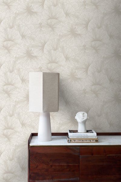Origin Wallcoverings Tapete 3D Muster Blätter Grau - 53 cm x 10.05 m - 348005