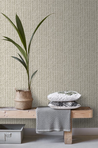 ESTAhome Tapete Seilmuster Beige - 53 cm x 10,05 m - 138246
