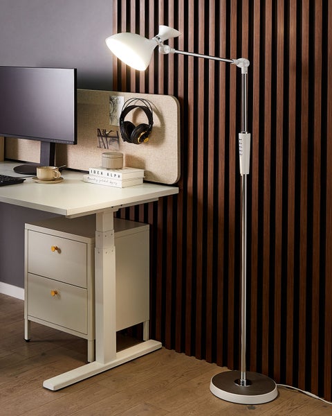 LED Stehlampe ANDROMEDA mit Dimmer Metall Weiß