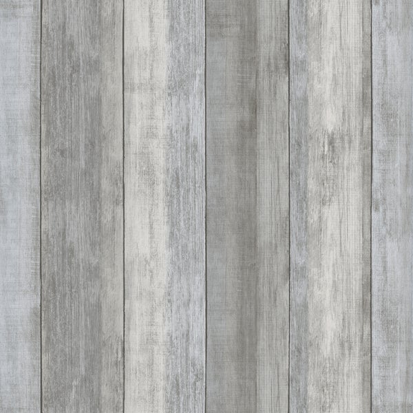 Sanders und Sanders Tapete Holzoptik Blau und Grau - 53 cm x 10 m - 640054