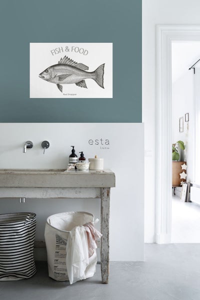 ESTAhome Wandtattoo Fisch Schwarz - 70 x 46.5 cm - 159046