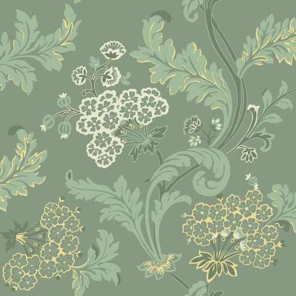 Duro Tapete Blumen Grün - 53 cm x 10.05 m - 661200