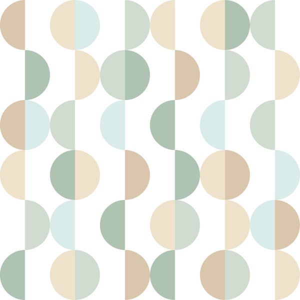 ESTAhome Tapete grafisches Motiv Graugrün, Hellblau und Beige - 50 x 900 cm - 139620