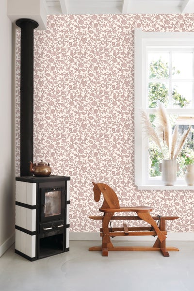 ESTAhome Tapete Blumenmuster Lila - 50 x 900 cm - 131522