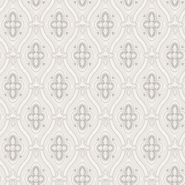 Borastapeter Tapete Retro-Ornamente Grau und Weiß - 53 cm x 10.05 m - 660064
