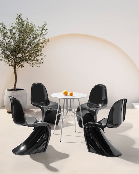 Gartenstuhl 4er Set VASIA Kunststoff Schwarz