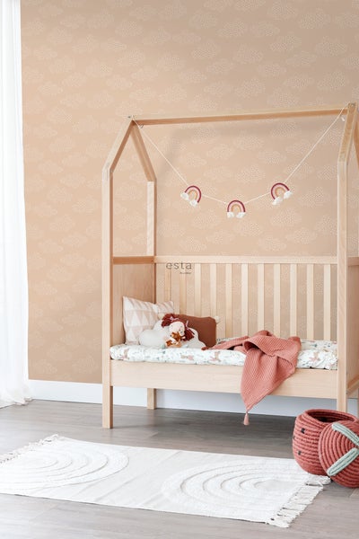 ESTAhome Tapete kleine Wolken Terrakotta - 50 x 900 cm - 139518