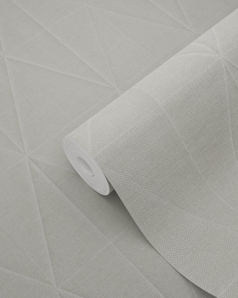 ESTAhome Tapete Origami-Muster Hellgrau - 53 cm x 10.05 m - 148714