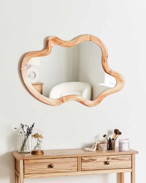 Wandspiegel DREVANT 49 cm 89 cm Holz Naturfarben