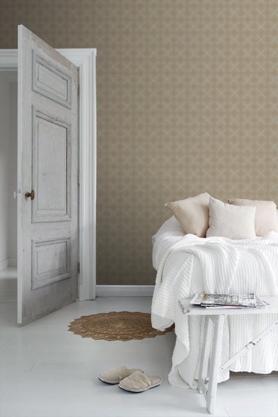 Borastapeter Tapete Fliesenmuster Beige - 53 cm x 10.05 m - 660308