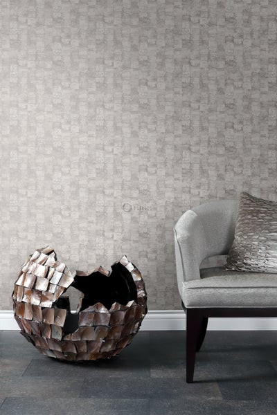 Origin Wallcoverings Tapete mit feiner Struktur Lila Grau - 53 cm x 10.05 m - 347356