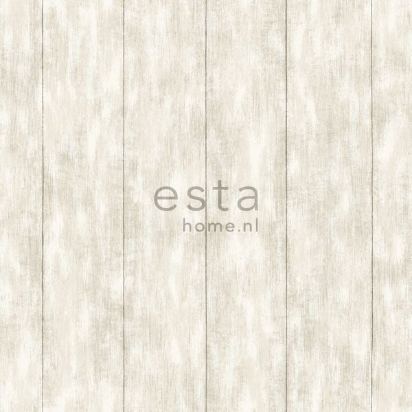 ESTAhome Tapete Holz-Optik Beige - 53 cm x 10.05 m - 128008