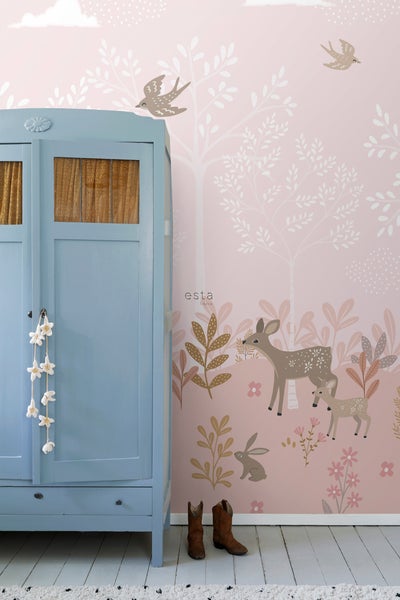 ESTAhome Fototapete Hirsche Rosa - 250 x 279 cm - 159261