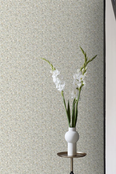 Sanders und Sanders Tapete Blumen Graugrün und Beige - 53 cm x 10 m - 640397