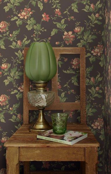 Borastapeter Tapete Blumenmuster Braun und Grün - 53 cm x 10.05 m - 660055