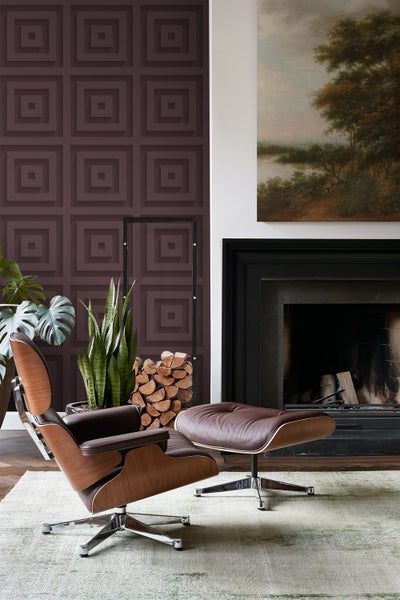 Origin Wallcoverings Tapete 3D-Quadrate Aubergineviolett - 50 x 900 cm - 347976
