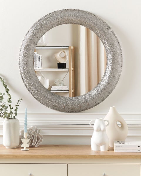 Wandspiegel CHANNAY 80 cm 80 cm Metall Silber