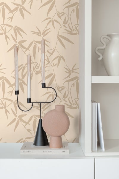 ESTAhome Tapete Bambusblätter Beige - 0.53 x 10.05 m - 139733