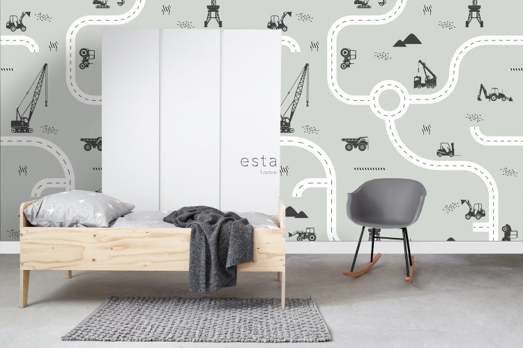 ESTAhome Fototapete Fahrzeuge Mintgrün - 200 x 279 cm - 159058