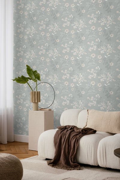 Borastapeter Tapete Blumen Grau - 53 cm x 10.05 m - 660438