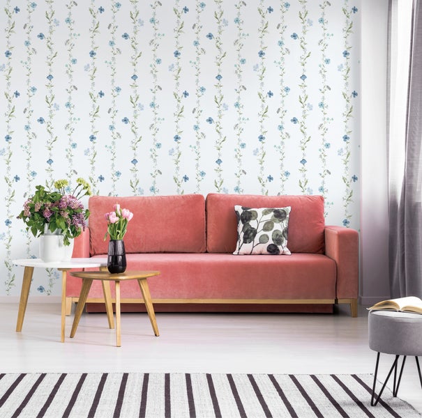 Sanders und Sanders Tapete Blumen Blau und Weiß - 53 cm x 10 m - 640171