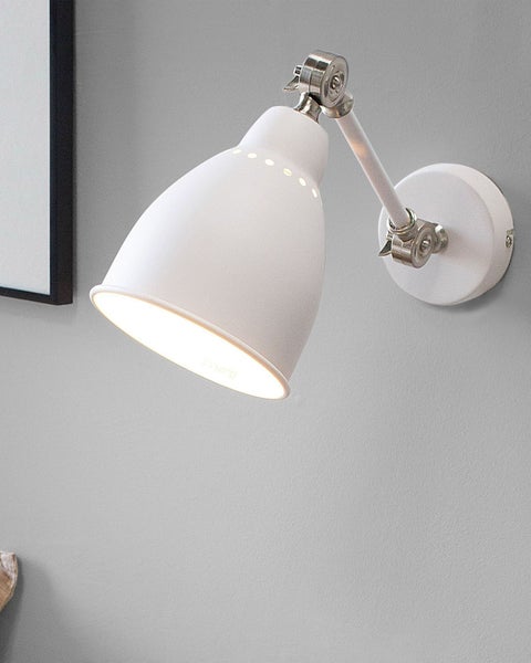 Wandlampe 2er Set MISSISSIPPI verstellbar Metall Weiß