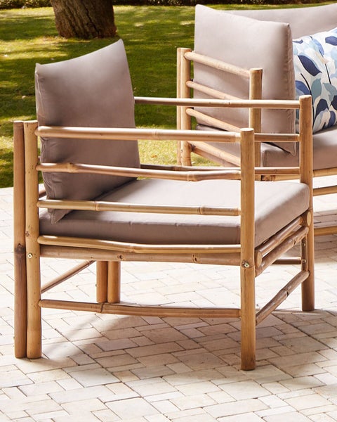 Gartensessel CERRETO Bambusholz Taupe