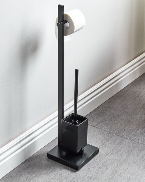 Halter für Toilettenpapier und Bürste ULAPES Metall Schwarz