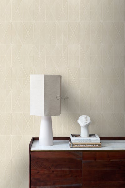 Origin Wallcoverings Tapete Origami-Muster Sandbeige - 53 cm x 10.05 m - 347855