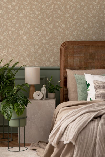 Borastapeter Tapete Blumenmuster Braun - 53 cm x 10.05 m - 661061