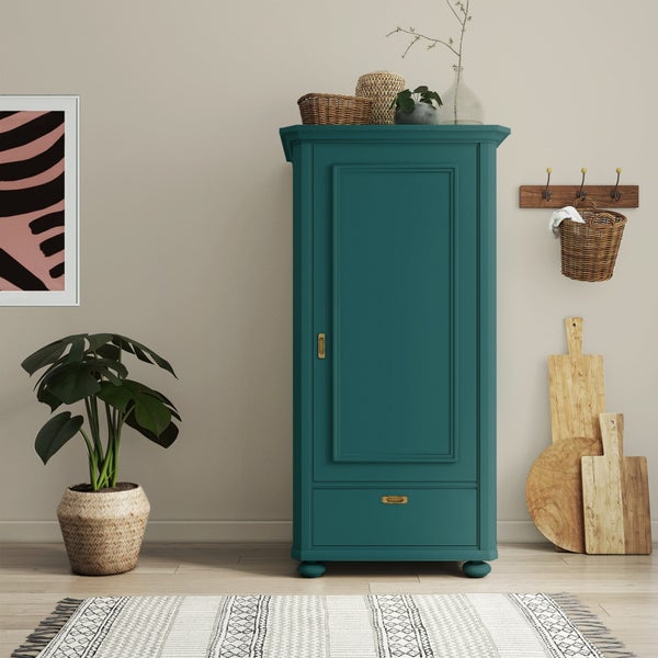 MissPompadour seidenmatte Holzfarbe - Grün mit Petrol - 2,5 L, Möbelfarbe ohne Schleifen - Farbe für Holz, Metall, Kunststoff - Holzlack, Möbellack schnelltrocknend mit hoher Deckkraft