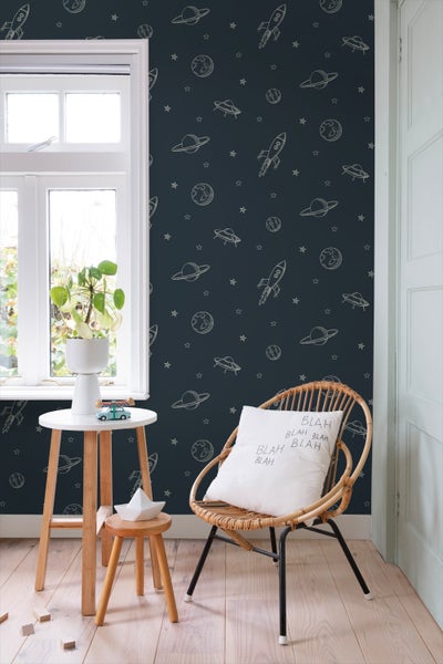 ESTAhome Tapete Weltraum Dunkelblau - 53 cm x 10.05 m - 139422