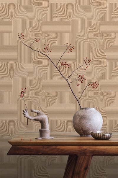 ESTAhome Tapete 3D-Muster Terrakotta - 50 x 900 cm - 139646