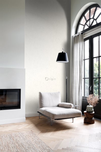 Origin Wallcoverings Tapete Metall-Optik Crême-Weiß - 53 cm x 10.05 m - 347610