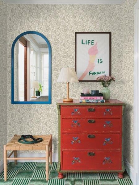 Borastapeter Tapete Blumen Beige - 53 cm x 10.05 m - 660574