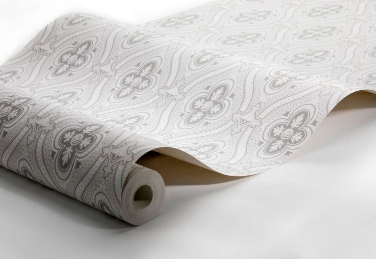 Borastapeter Tapete Retro-Ornamente Grau und Weiß - 53 cm x 10.05 m - 660064