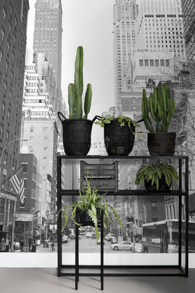ESTAhome Fototapete Blick auf die Straßen von New York Schwarz und Weiß - 186 x 279 cm - 157706