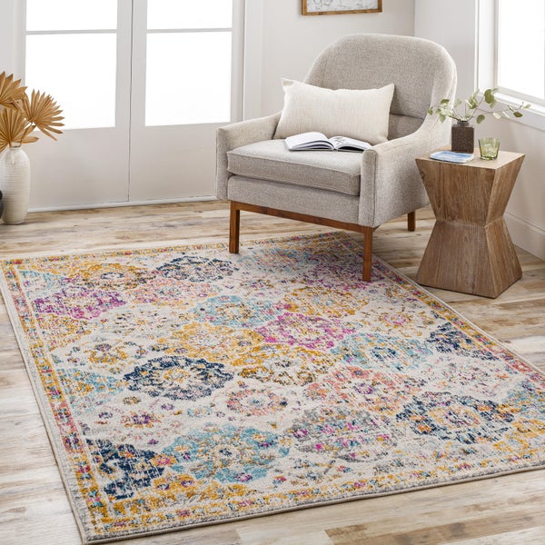 Vintage Orientalischer Quadratischer Teppich Mehrfarbig/Orange 200x200 cm INES