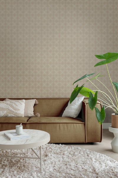 Borastapeter Tapete Fliesenmuster Beige - 53 cm x 10.05 m - 660308